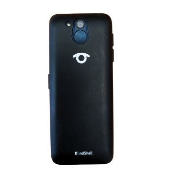 Oceánově modrý BlindShell classic 3 v černém TPU pouzdře, zadní strana