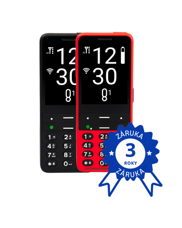 Mobilní telefon pro nevidomé BlindShell Classic 2 v červené a černé barvě